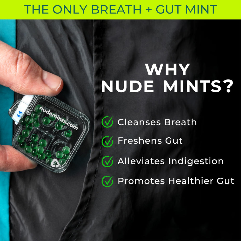 NUDE Mints peppermint blast close-up showing bold flavor