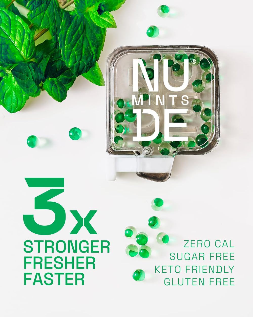 NUDE MINTS travel case compact supports on-the-go mint boosts.