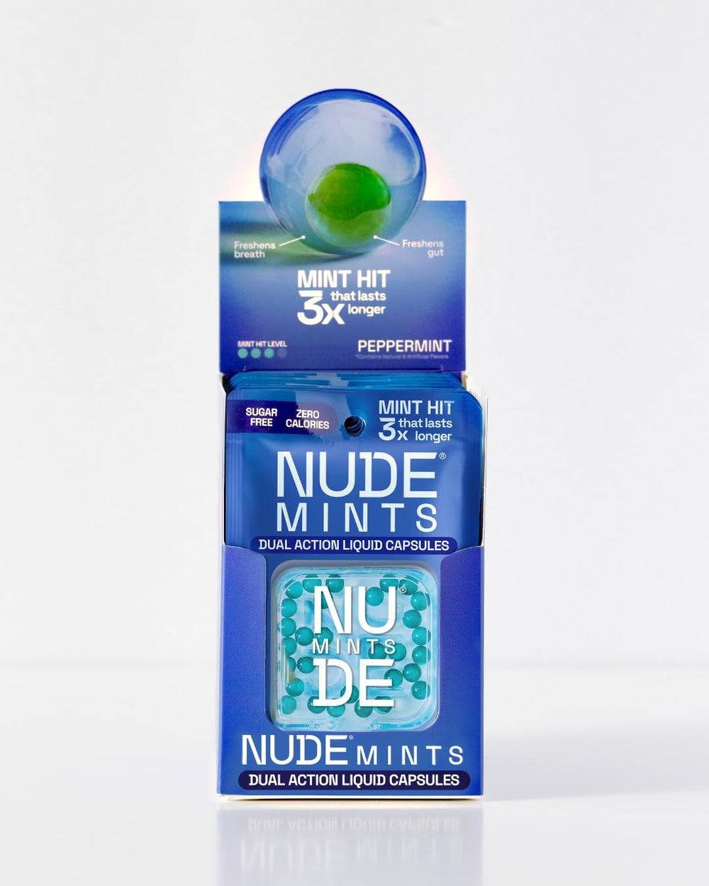 NUDE MINTS travel-friendly case open shows convenient mint portions on the go