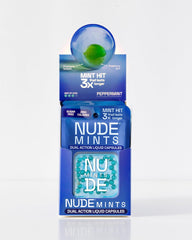 NUDE MINTS travel-friendly case open shows convenient mint portions on the go