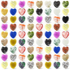 Nuenen 72-piece rose quartz heart crystals pack for mindful relaxation and color variety