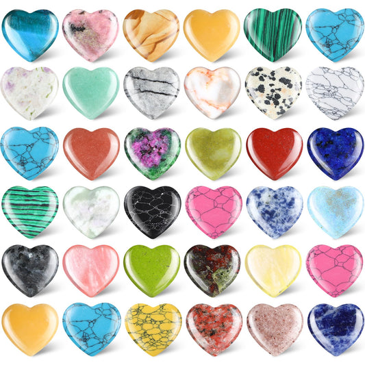 Nuenen heart worry stone set of 40 pieces, portable pocket companion