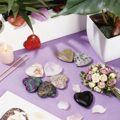 Nuenen rose quartz heart pieces for Valentines style accents
