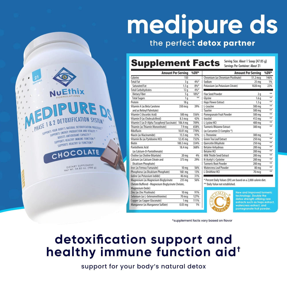 NuEthix Medipure DS scoop dissolving in water for convenient nightly use.