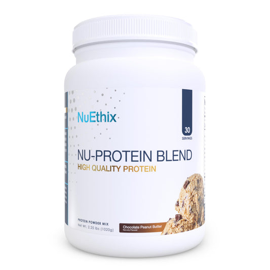 Nu-Protein Blend tub front view for quick protein access.