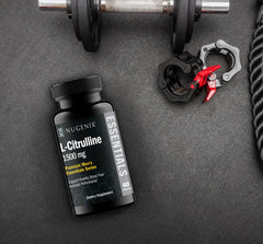 Nugenix Essentials L-Citrulline packaging emphasizing USA-sourced premium ingredients