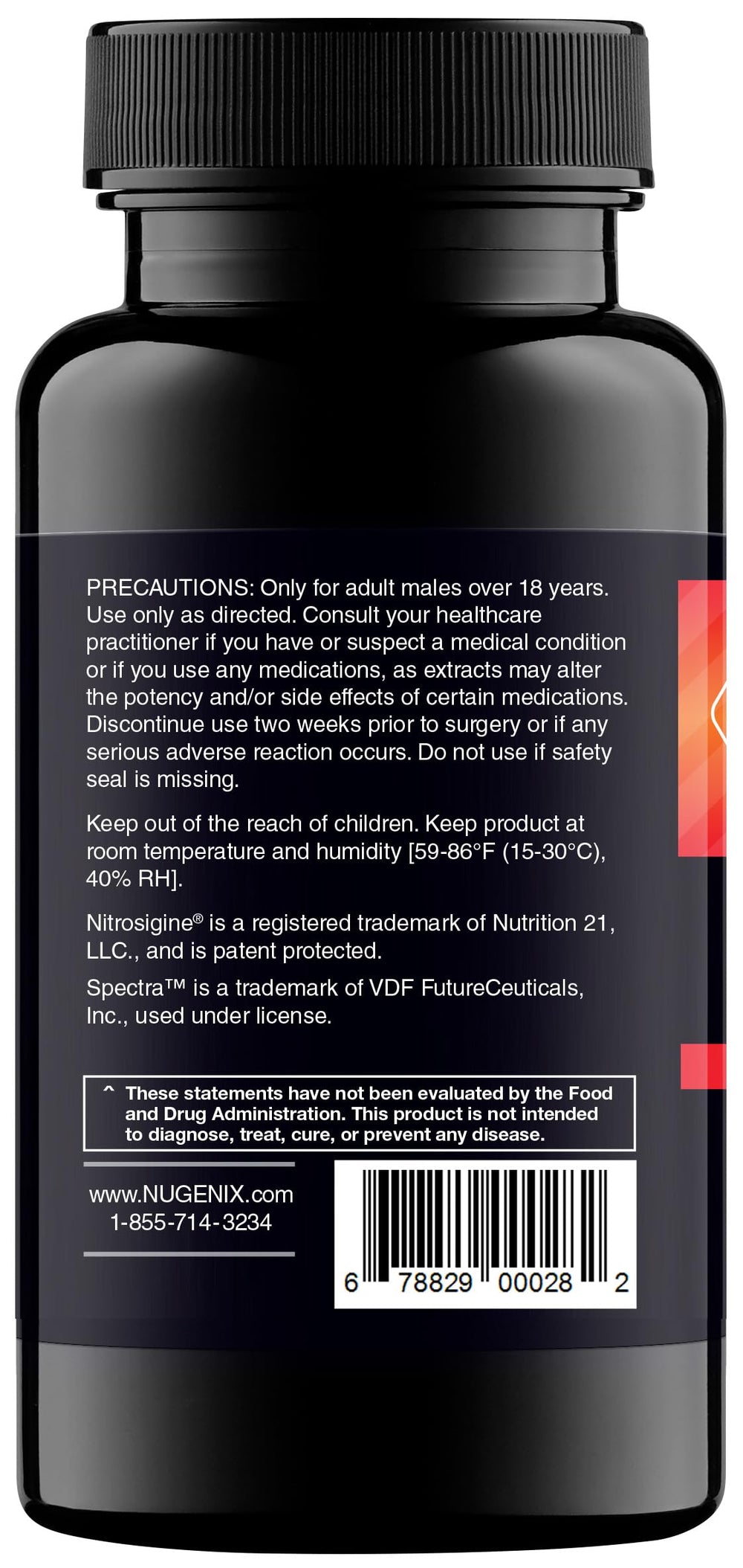 Nugenix Perform label closeup emphasizes Nitrosigine and Panax Ginseng