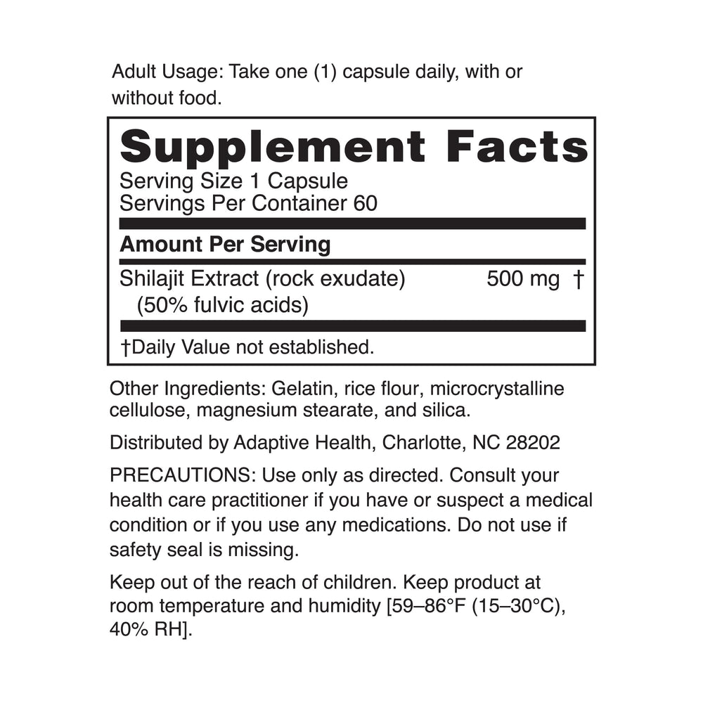 Nugenix Shilajit capsules from Himalayan source support daily energy