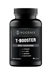 Nugenix T Booster bottle front view with 90-count capsules for daily energy