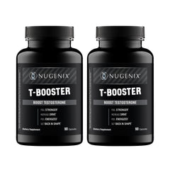 Nugenix T Booster bottle front showing daily energy support.