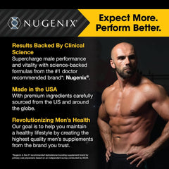 Nugenix Thermo-X caffeine note signals quick energy for workouts.