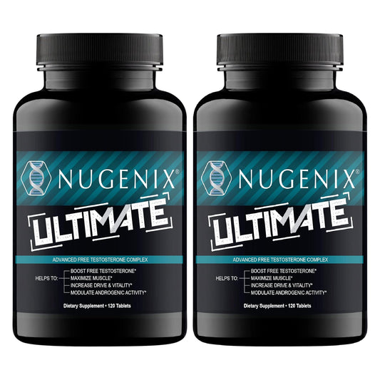 Nugenix Ultimate bottle front for quick brand recognition and trust.