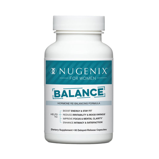 Nugenix Women Balance bottle front with capsules for energy and balance
