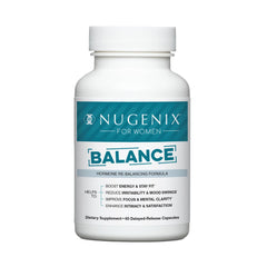 Nugenix Women Balance bottle front with capsules for energy and balance