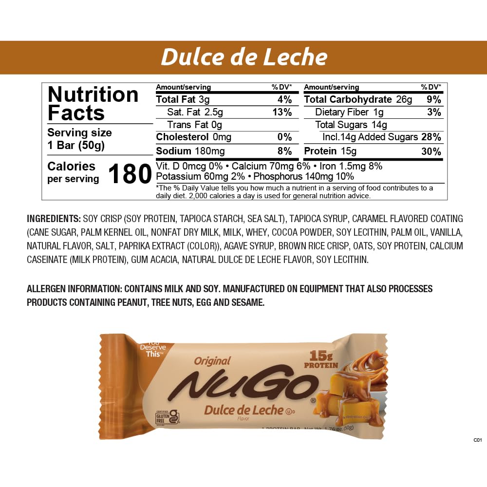 NuGo Churro bar packaging with colorful branding