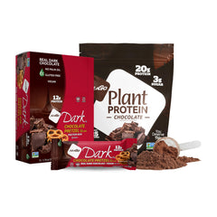 NuGo Dark Chocolate Pretzel w/ Sea Salt bar on the go, protein-rich and satisfying.
