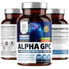 Number One Nutrition Alpha GPC capsules bottle for daily focus support and clarity.