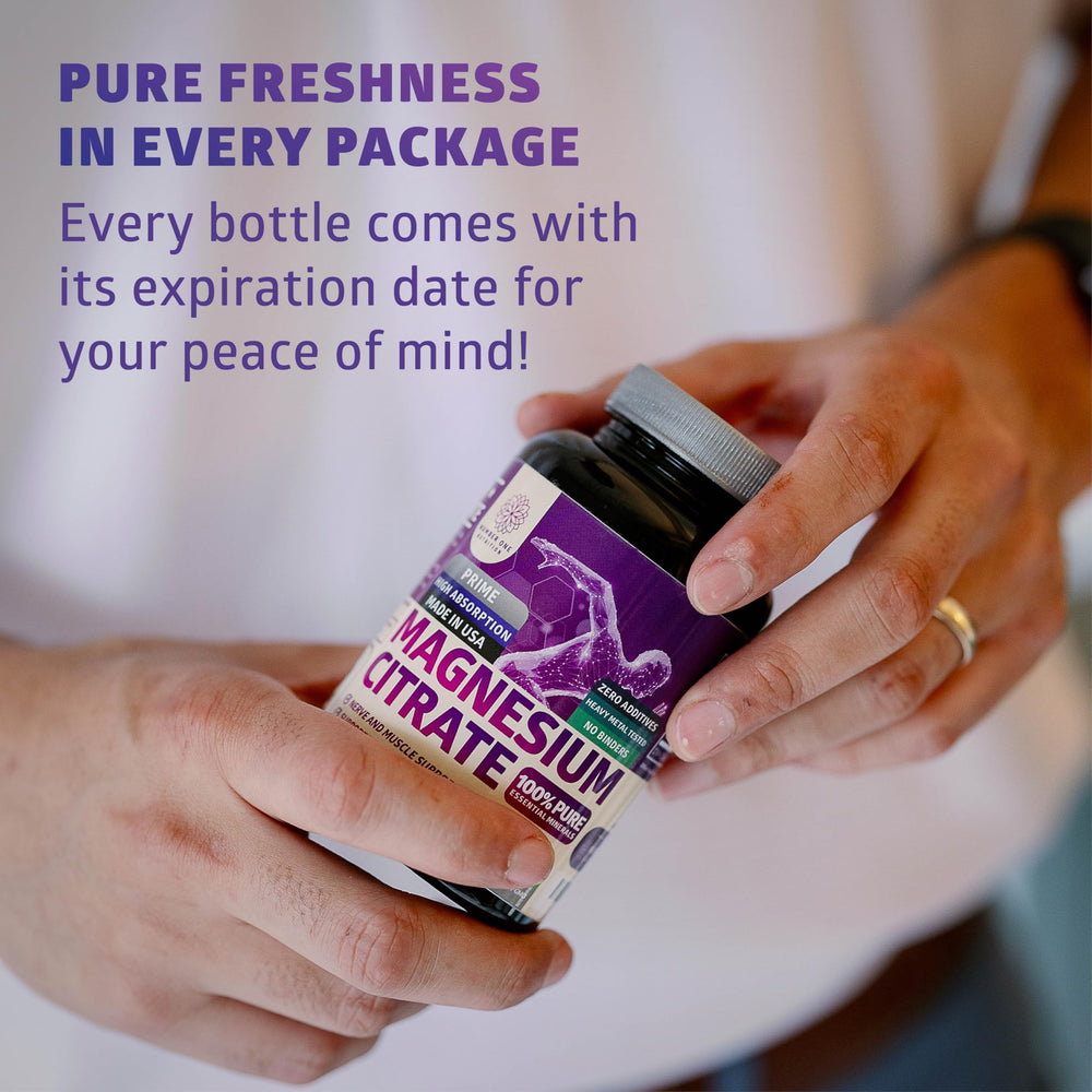 Number One Nutrition Magnesium Citrate bottle with capsules ready for daily routine