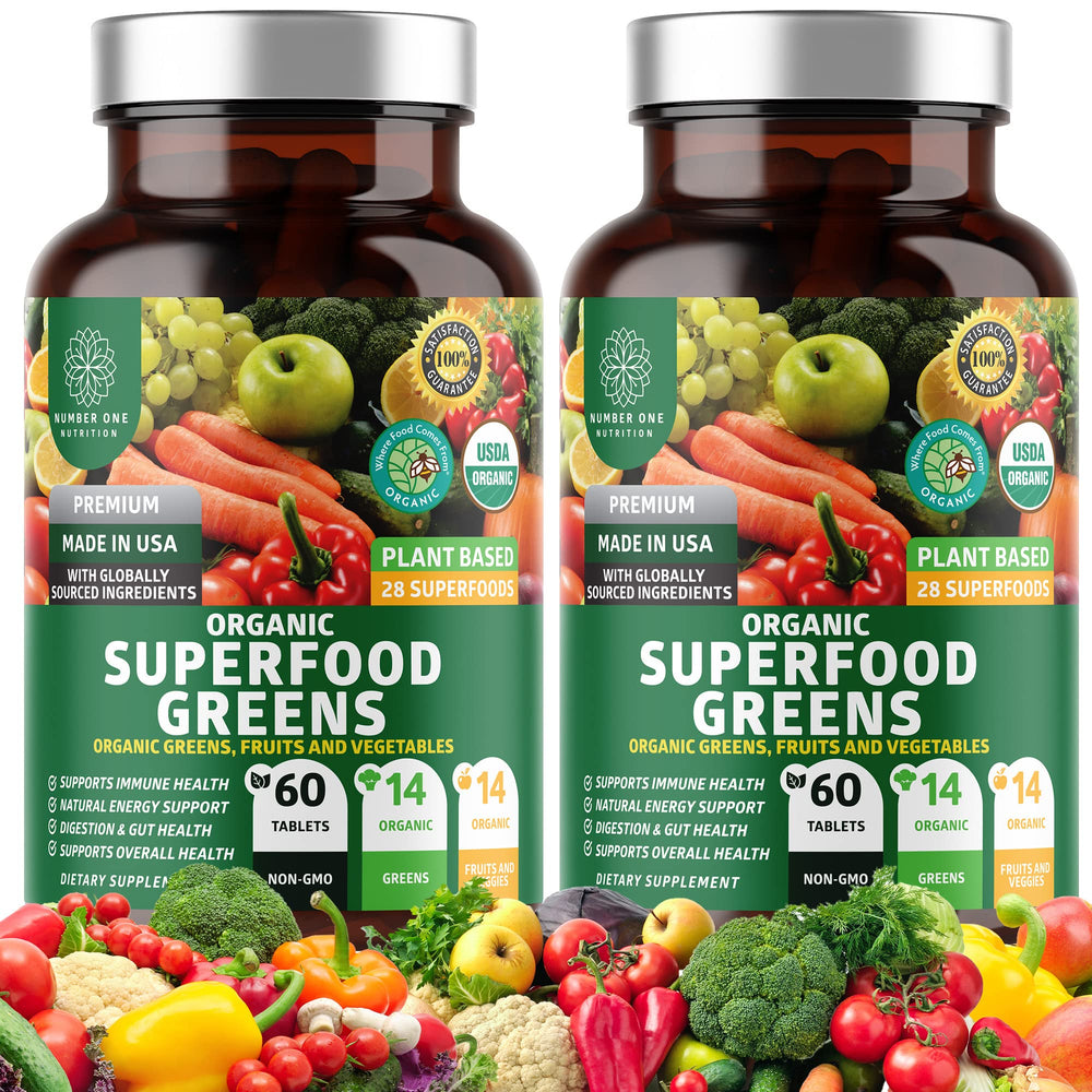 Number One Nutrition N1N Green Superfood 2-pack bottle front for daily energy