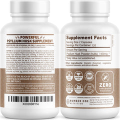 N1N psyllium capsules pack front for convenient high-potency fiber daily support