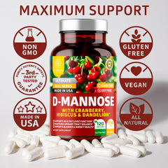 Number One Nutrition Premium D Mannose Cranberry Hibiscus lifestyle imagery suggests daily routines and wellness support