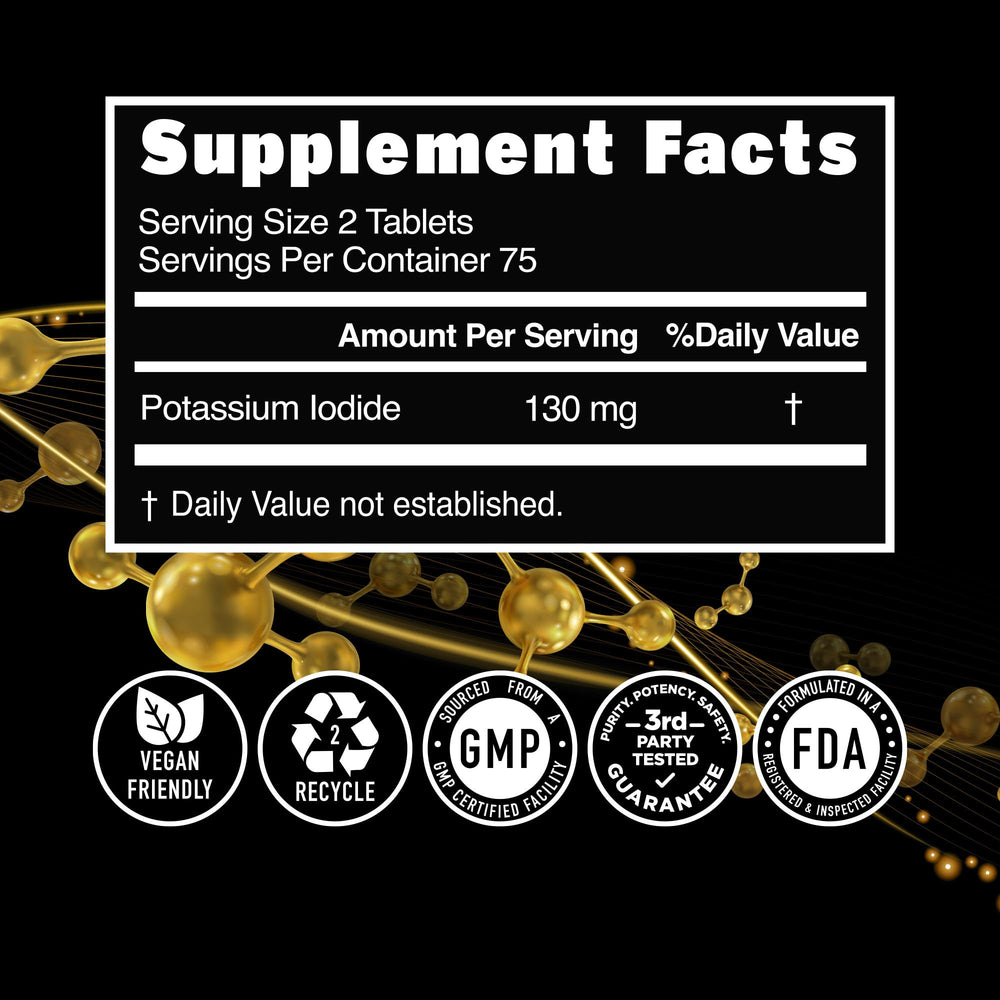 Number One Nutrition premium potassium iodide packaging front highlights pure minerals for balanced wellness.