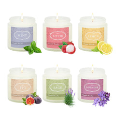Nuo Cai Duo lavender candle jar for a calming evening atmosphere.