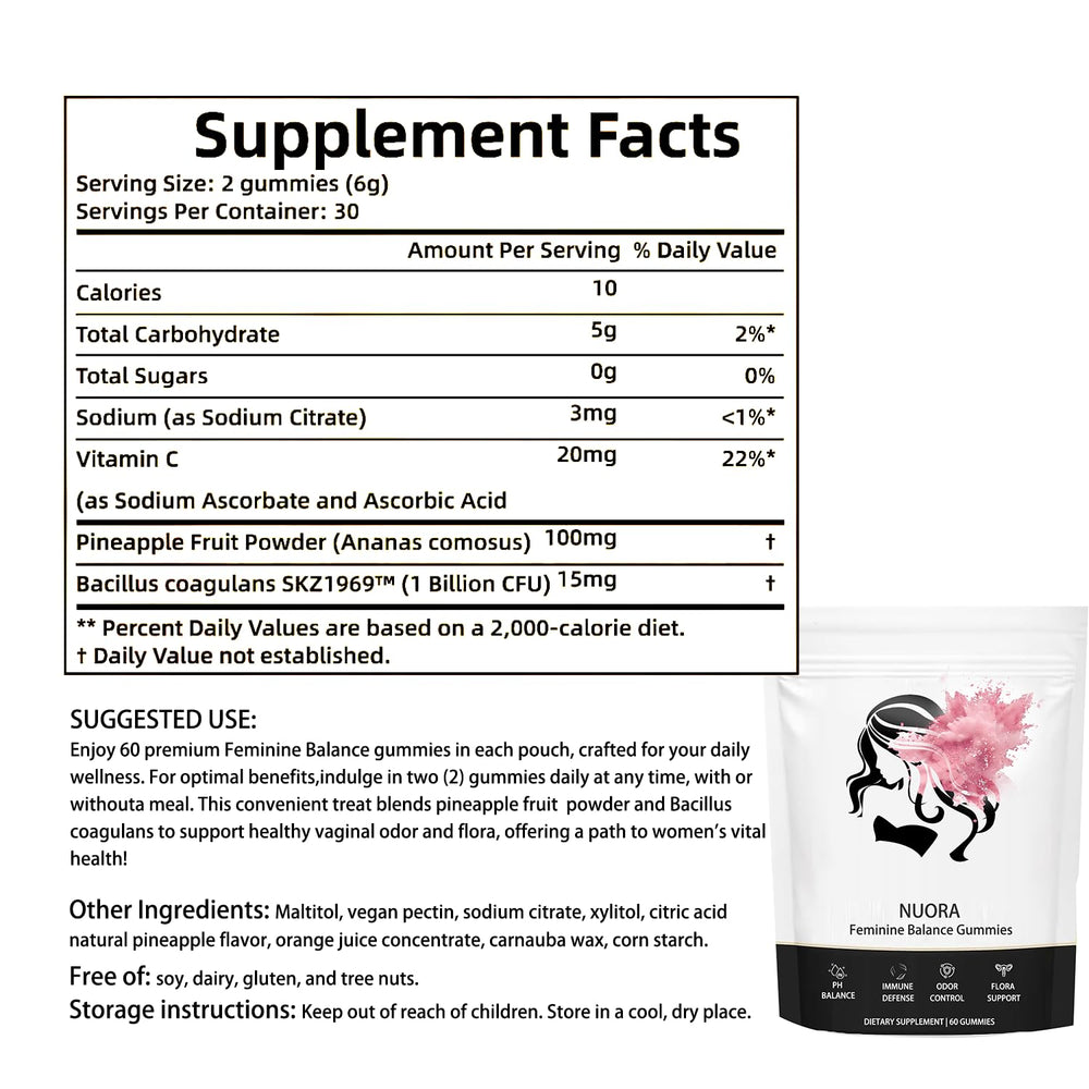 Nuora gummies closeup highlighting pineapple flavor for daily enjoyment.
