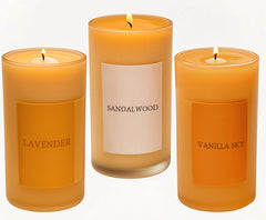NUOREEL sandalwood beeswax candle boosts focus and meditation.