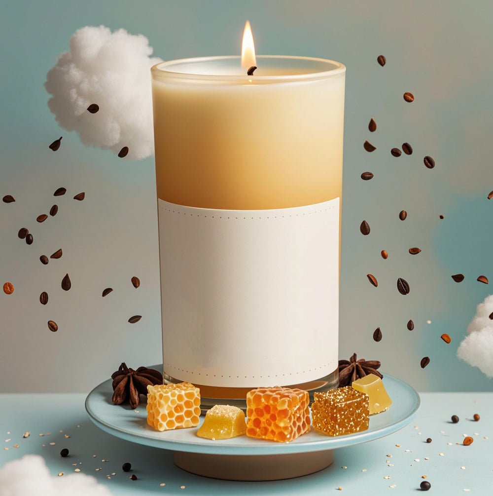 NUOREEL sandalwood beeswax pillar candle for focus and meditation