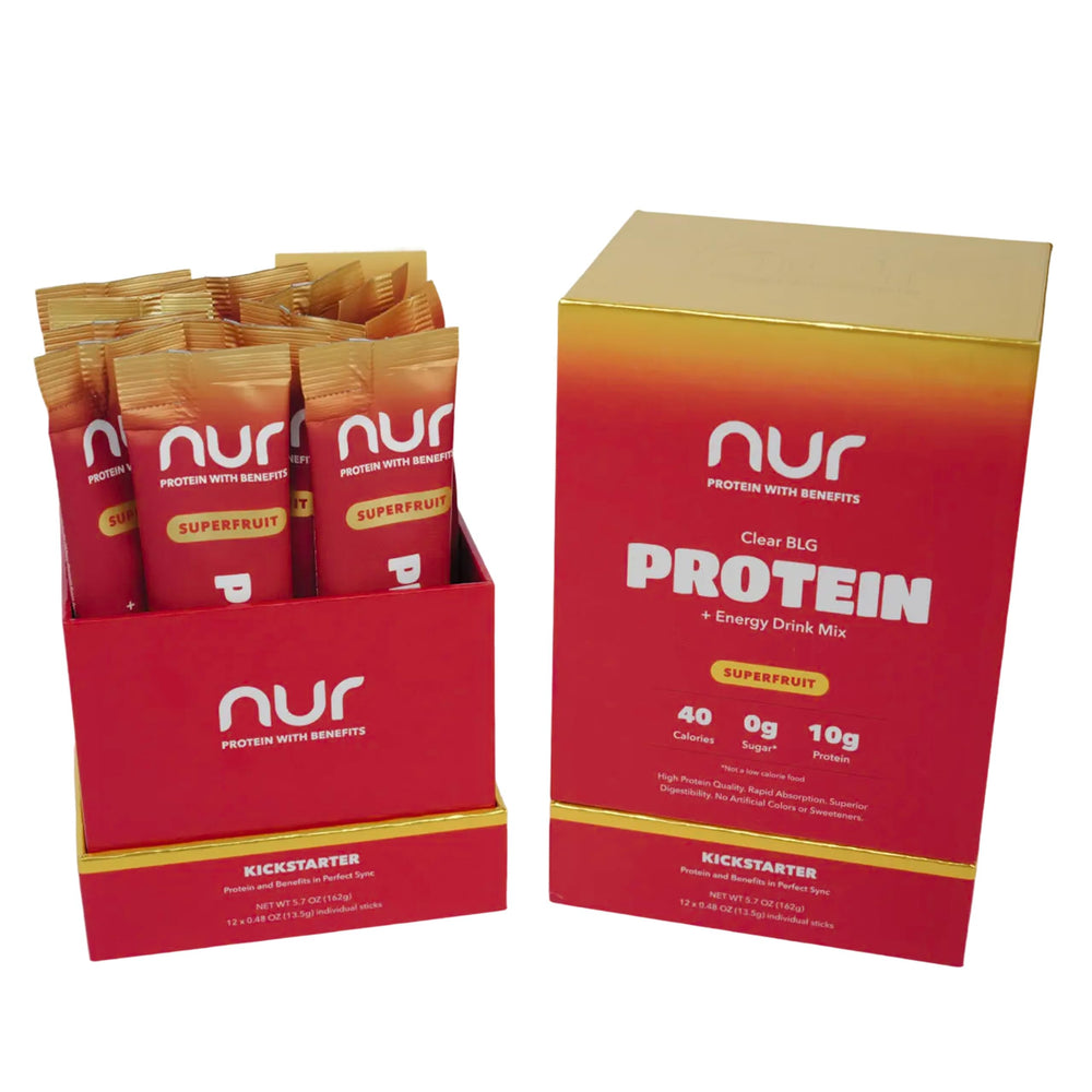 NUR Clear Whey Drink Stick dissolves in water for a refreshing protein boost on the go.
