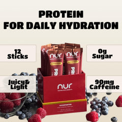 NUR fermented BLG protein per stick delivers 10g in a portable option.