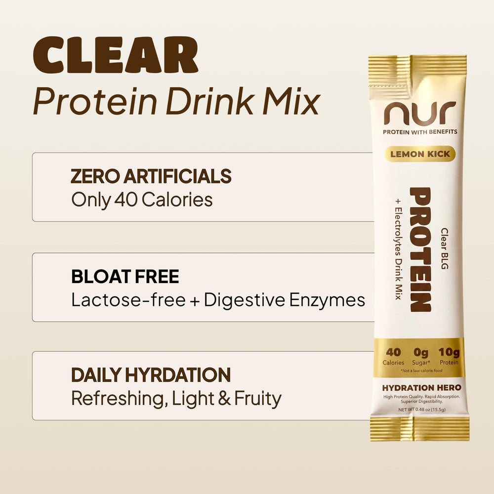 Nur Lemon Kick drink poured into glass shows juice-like appearance and refreshing finish