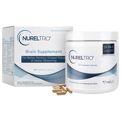 Nureltro bottle front view for daily brain support and focus