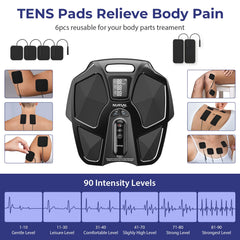 NURSAL Tens EMS Foot Massager remote control allows flexible, hands-free use.