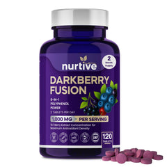 NURTIVE Darkberry Fusion bottle front promotes daily wellness support
