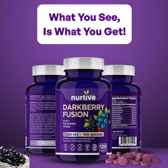 NURTIVE Darkberry Fusion tablets being poured for a simple daily routine