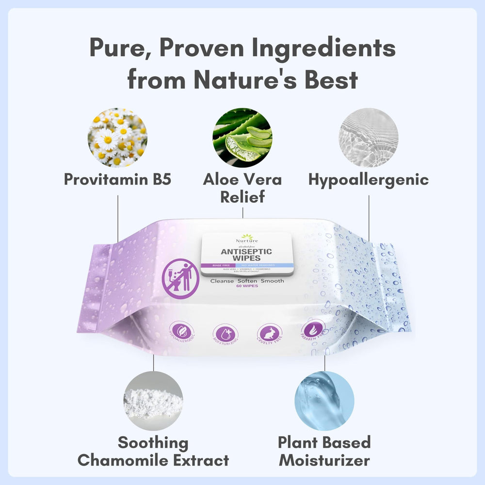 Nurture Valley XL wipes unscented for sensitive skin comfort.