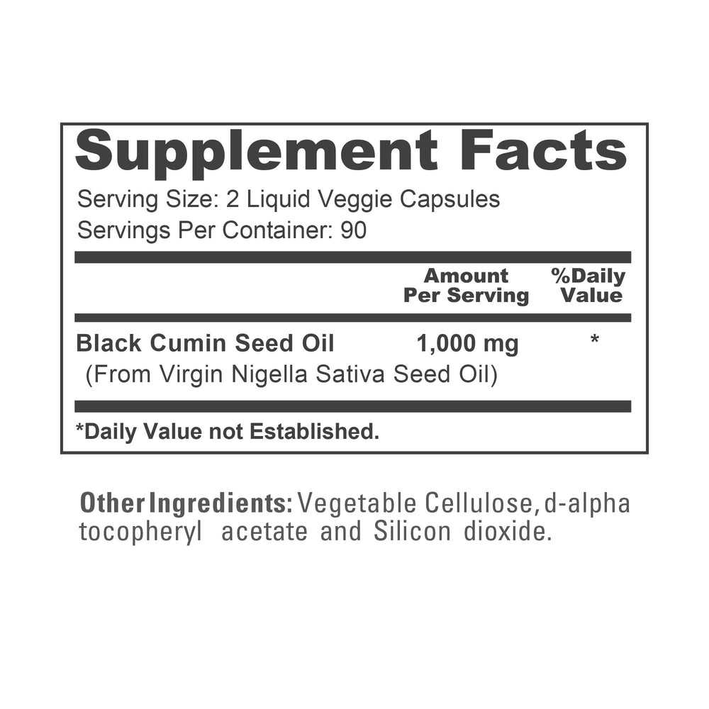 NusaPure Black Seed Oil capsules 180 count for long-term convenience