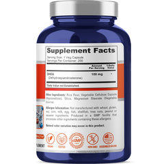 NusaPure DHEA capsules arranged for a 200-day supply