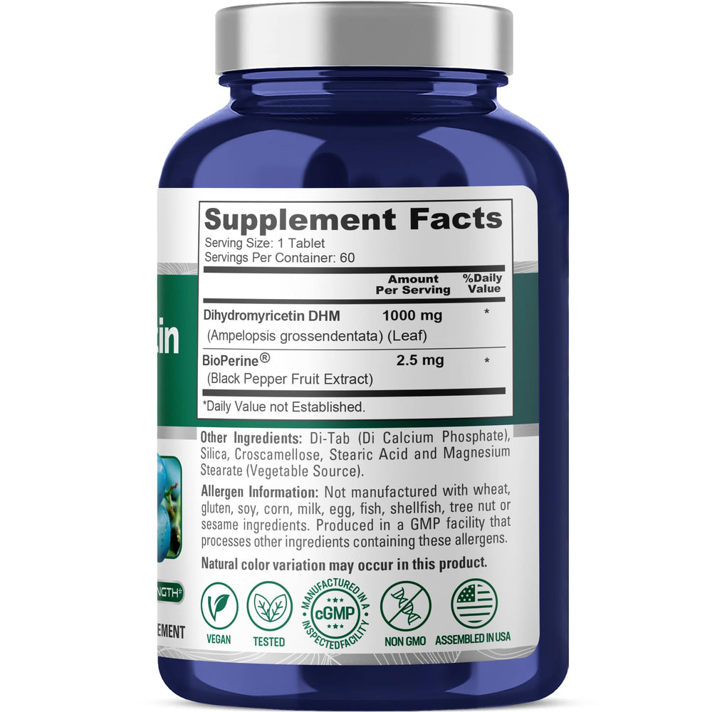 NusaPure DHM bottle with 60 veggie tablets, two-month supply
