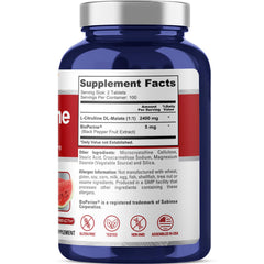 NusaPure L-Citrulline 2400mg tablets closeup showing vegetarian capsules.