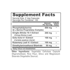 NusaPure Memory Ultimate ingredients panel showing phosphatidylserine and plant extracts.