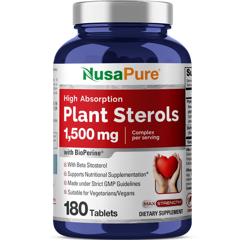 NusaPure Plant Sterols 1500 mg bottle front view with branding