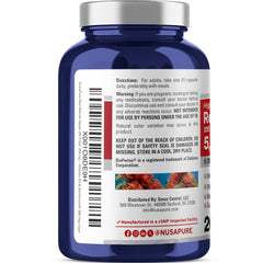 NusaPure Red Marine Algae label shows non GMO and soy free formula