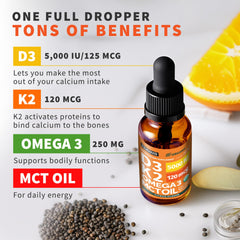 NUSAVA Vitamin D3 K2 Drops dropper emphasizes precise dosing and fast intake.