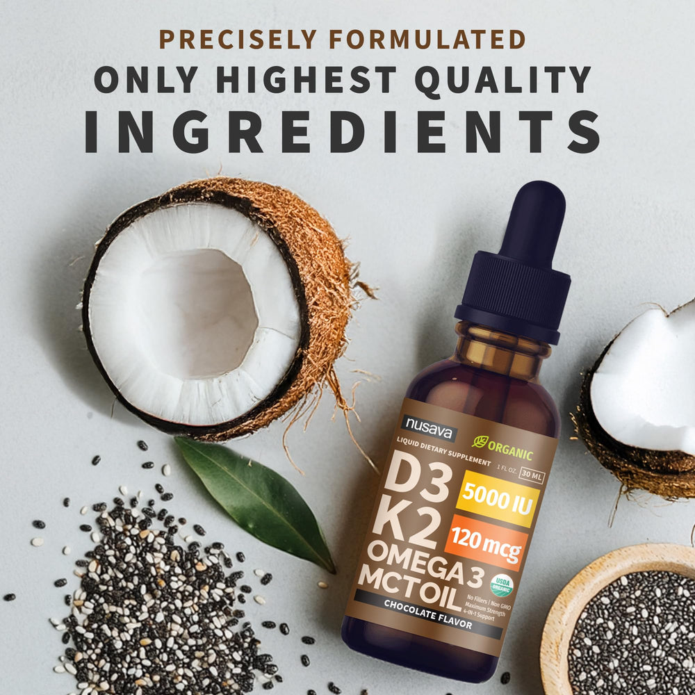 NUSAVA USA-made D3 K2 Drops packaging label