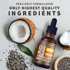 NUSAVA USA-made D3 K2 Drops packaging label