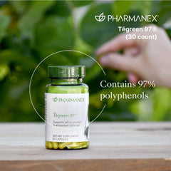 Nu Skin Pharmanex TeGreen 97 capsules closeup emphasizing daily wellness
