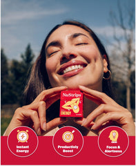 NuStrips melts on tongue for rapid energy without jitters.